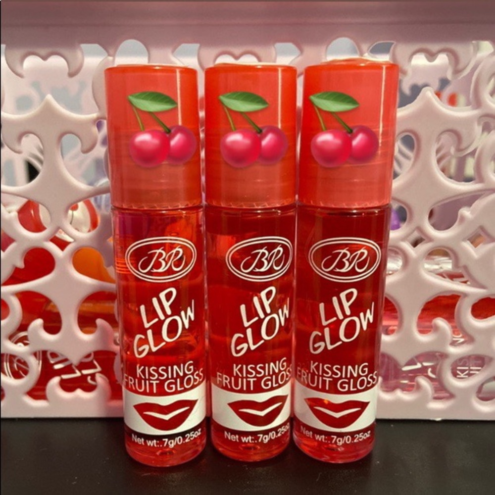 (3) Cherry Roll on liquid lip oil gloss